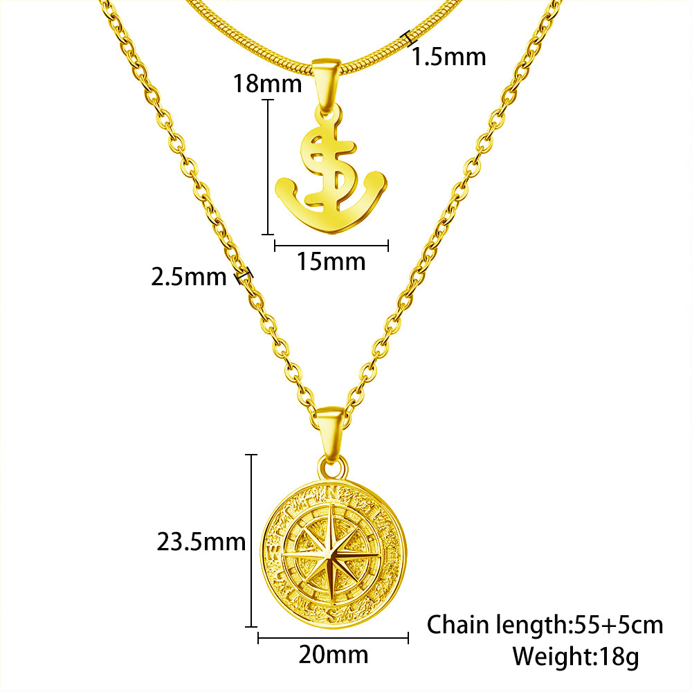 CHRISTMAS GIFT WOMENS COMPASS PENDANT NECKLACE