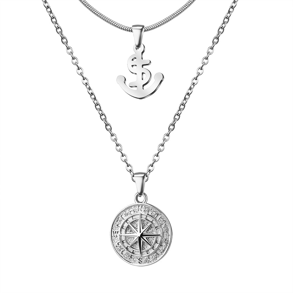 CHRISTMAS GIFT WOMENS COMPASS PENDANT NECKLACE