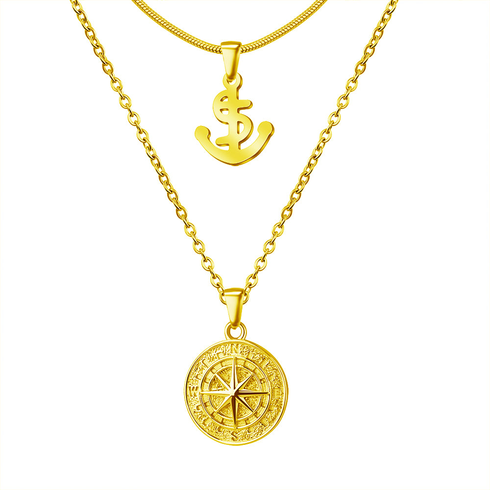 CHRISTMAS GIFT WOMENS COMPASS PENDANT NECKLACE