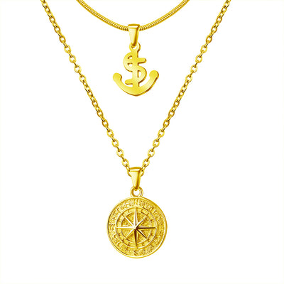 CHRISTMAS GIFT WOMENS COMPASS PENDANT NECKLACE