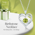 Christmas Gift Forever Love Heart Women Necklace Birthstone Pendant Necklace August - Peridot Necklace MelodyNecklace