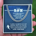 Cuban Link Necklace - My Football Son, #1 Fan, From Mom - Athlete's Gift Shop