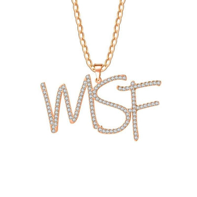 Mother's Day Gift Sparkling Crystal Initials Necklace