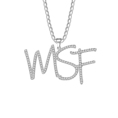 Mother's Day Gift Sparkling Crystal Initials Necklace