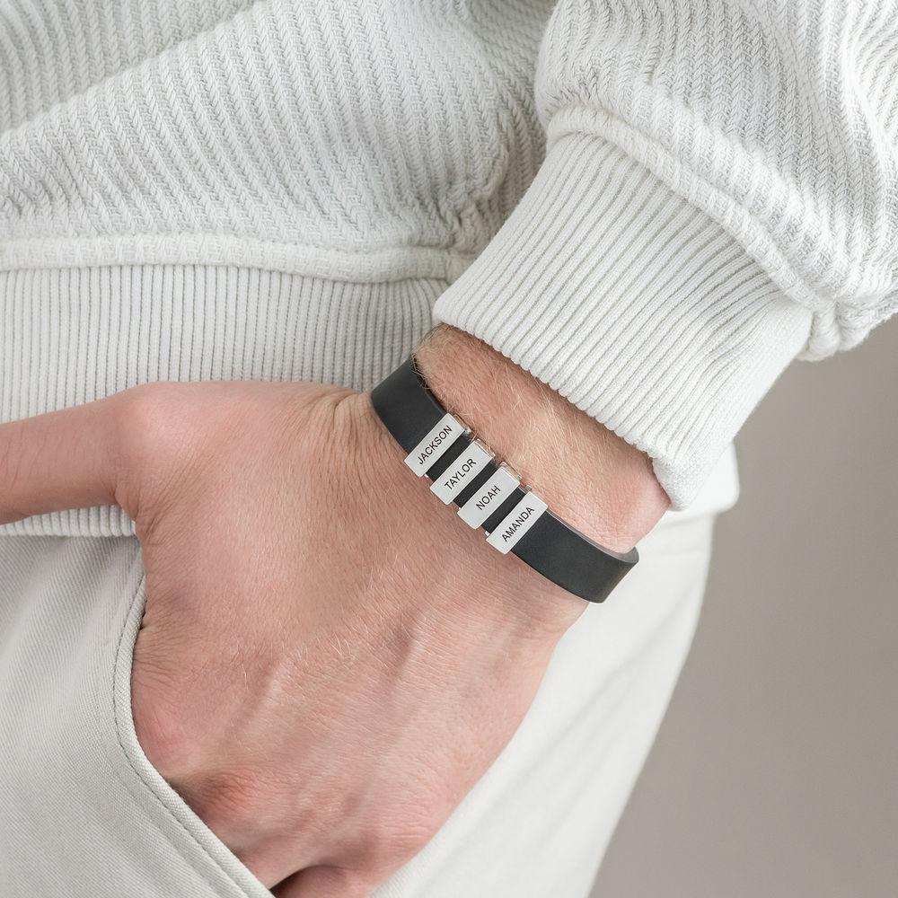 Father's Day Gift Genuine Cowhide Bracelet With Kids Name for Dad