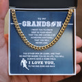 To My Football Grandson - Cuban Link Necklace - Athlete's Gift Shop