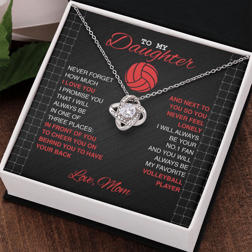 Volleyball Daughter Love Knot Necklace - Athlete's Gift Shop